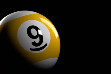 Window stickers Ball Sports Pool Ball Number 9, 3D Rendering