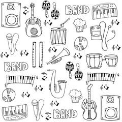 Obraz premium Doodle of stock collection music theme