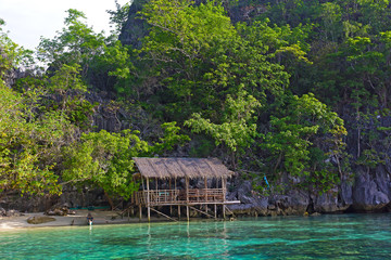 Fototapeta na wymiar Tropical seashore. Coron Island, Palawan province, Philippines.