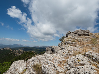 Fototapeta premium Mountain boulder under blue sky