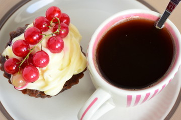 homemade cake with berries