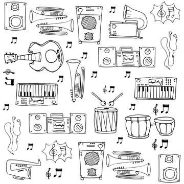 Doodle of object music theme