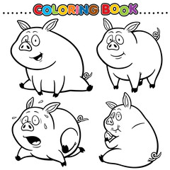 Cartoon Coloring Book - Pig
