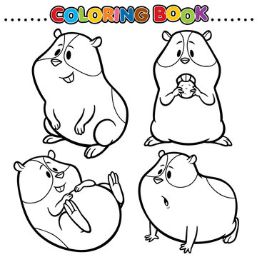 Cartoon Coloring Book - Hamster