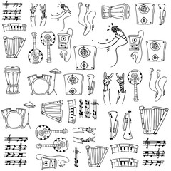 Doodle of hand draw music vector art