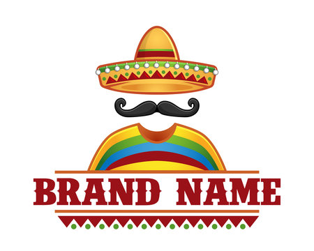Vector of sombrero and mustache, perfect for Mexican restaurant logo