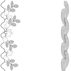 Decorative hops and malt cover design on white background