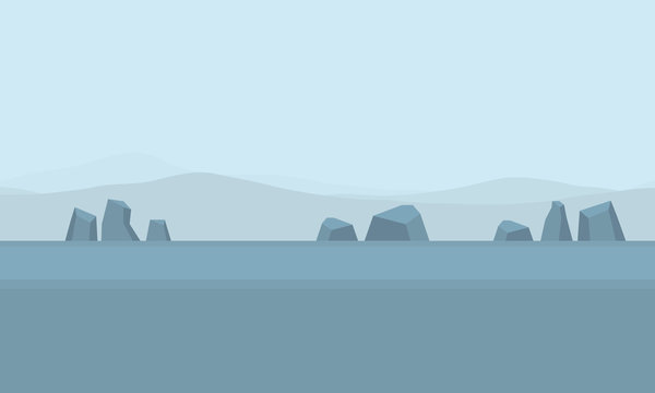 Vector illustration of rock and mountain