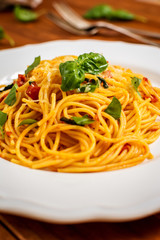 Spaghetti with tomato sauce