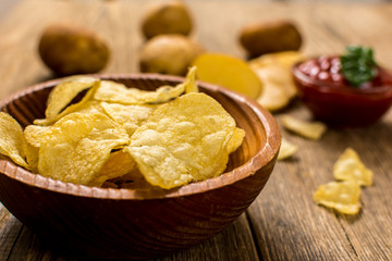 Salty potato chips