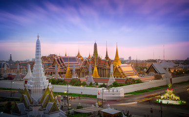 The beauty of the Emerald Buddha Temple at twilight.