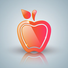 Red apple icon with white reflect.