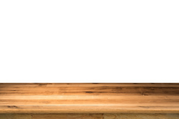 wooden shelf on white background