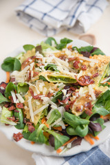 Salat mit gebratenen Maultaschen