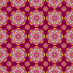 Ethnic floral seamless pattern