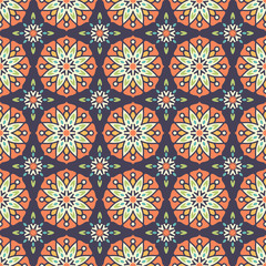Ethnic floral seamless pattern