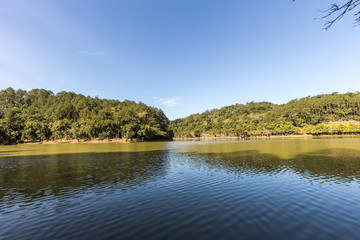 View of Malwee Park lake. Jaragua do Sul. Santa Catarina