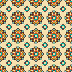 Ethnic floral seamless pattern
