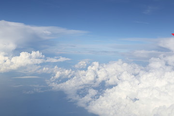 Nice white cloud on the sky background. emotion concept