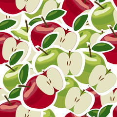 Abstract seamless pattern with apples- vector