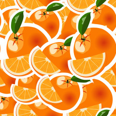 Abstract seamless pattern with oranges - vector