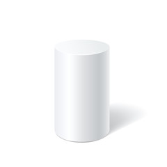 White cylinder stand.