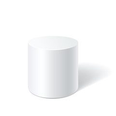 White cylinder stand.