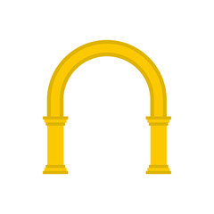 Golden arch icon in flat style on a white background