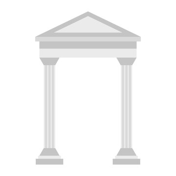 Greek arch icon in flat style on a white background