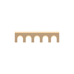 Obraz premium Stone arch bridge icon in flat style on a white background
