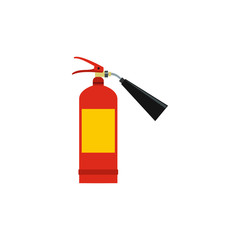 Fire extinguisher icon in flat style on a white background