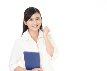 Naklejka premium ガッツポーズの女性