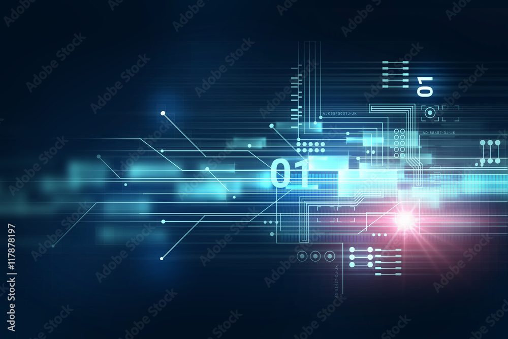 Poster blue geometric shape abstract technology background