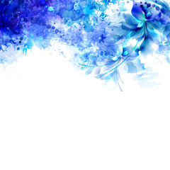 Fototapeta na wymiar blue abstract flowers