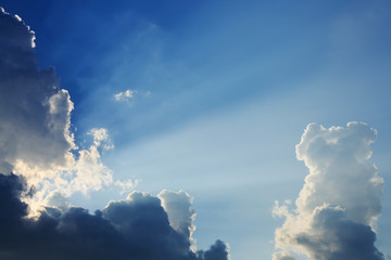 light rays on dramatic moody sky