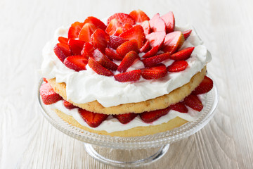 Strawberry and cream sponge cake