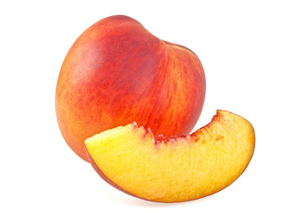 Nectarine fruit isolated on white background cutout