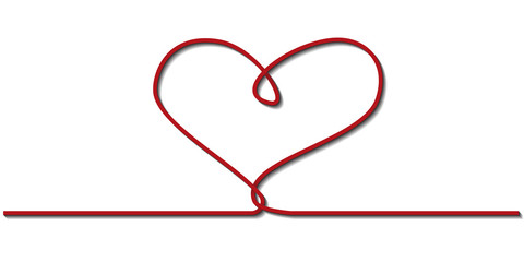 a red ribbon in the form of heart