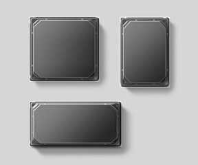 Blank plastic disposable food container mockup set, transparent lid, isolated, clipping path, 3d illustration. Sushi empty to go bento delivery box mock up. Meal lunch take away clear tray template.