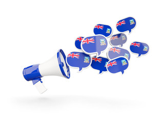 Megaphone with flag of falkland islands
