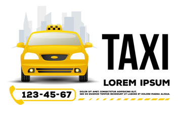 taxi car banner poster template