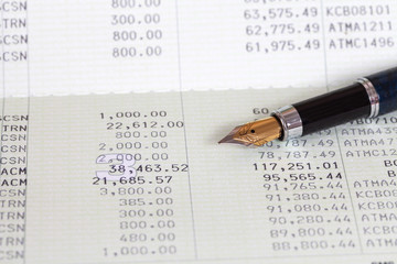 Fototapeta premium Saving account from bank with pen for financial and loan