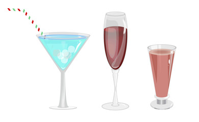 Alcohol glasses vector illustration