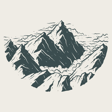 Illustration landscape mountains
