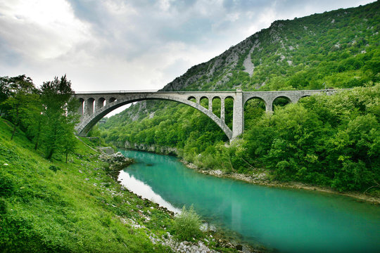 Fototapeta Solkan Bridge