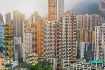 highrise residential apartments in the morning ,hong kong,china.