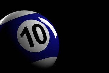 Pool Ball Number 10, 3D Rendering