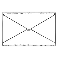 Vector Single Sketch Closed Postal Envelope