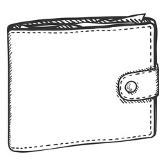 Vector Single Sketch Leather Wallet