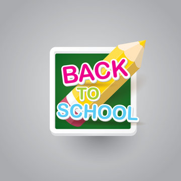 pencil with text Back to school vector background.